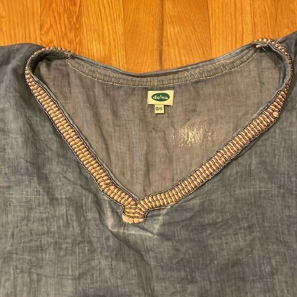 Dolma Linen Swim Coverup - Blue OS - Picture 3 of 9